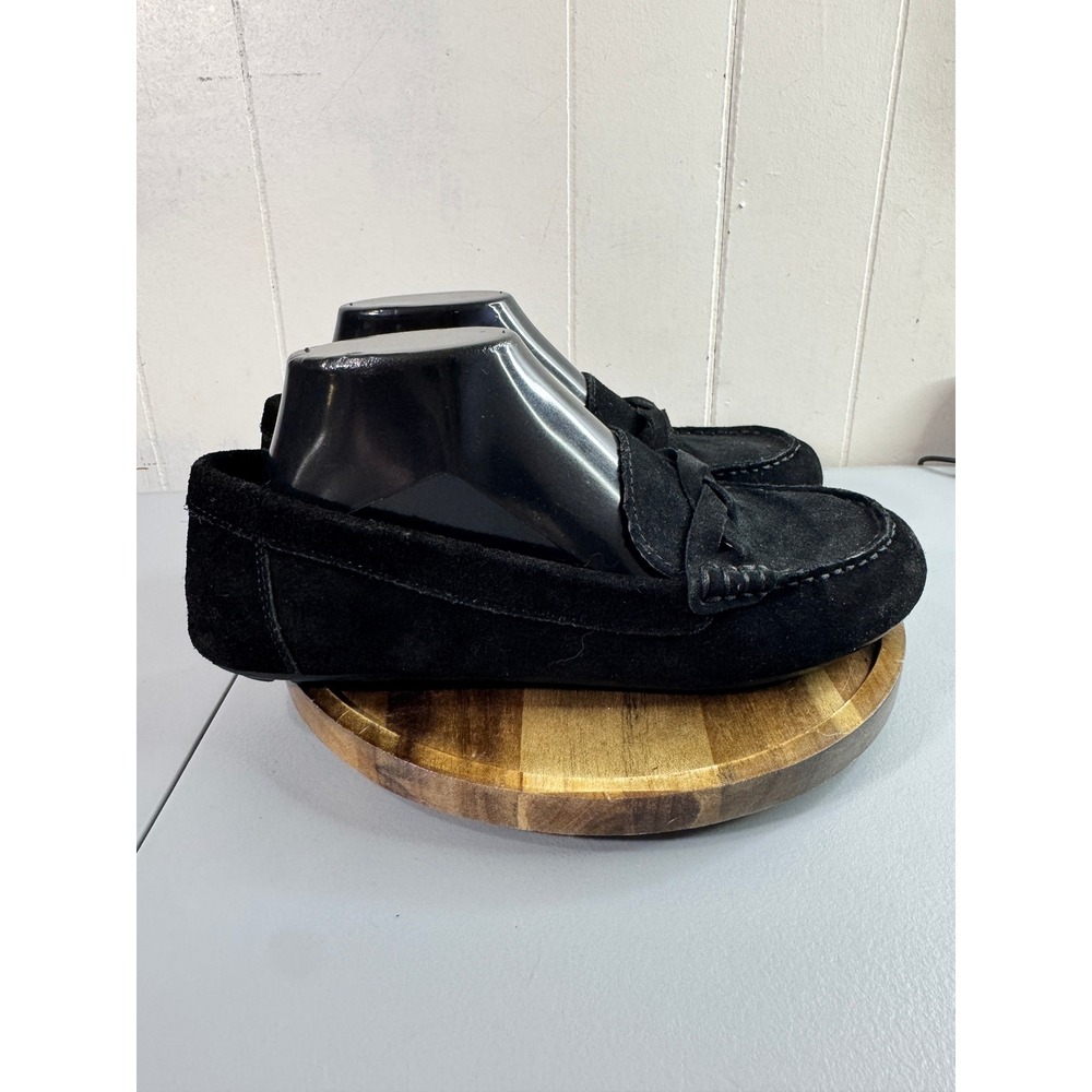 Vionic Montara Loafers Womens 8.5 Wide Black Good Suede Braided Moccasin Flats